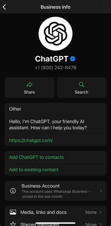 ChatGPT for WhatsApp .